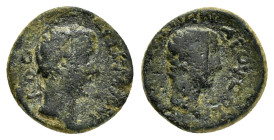PHRYGIA. Hierapolis. Tiberius.(14-37). Ae.

Obv : ΓΕΡΜΑΝΙΚΟC.
Laureate head of Germanicus right.

Rev : ΔΡΟΥCOC ΙΕΡΑΠΟΛΕΙΤΩΝ.
Bare head of Drusus righ...