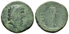 PHRYGIA. Hierapolis. Pseudo-autonomous issue.(Circa 100–218).Ae. 

Obv : ΖЄYϹ ΤΡΩΙΟϹ.
Diademed head of Zeus Troios to right. 

Rev : ΙЄΡΑΠΟΛЄΙΤΩΝ.
Apo...