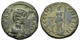 GALATIA.Pessinus. Julia Domna.(Augusta, 193-211).Ae.

Obv : IOYΛIA ΔOMNA CEBA.
Draped bust right.

Rev : ΠECCINOYNTIΩN.
Athena standing left, holding ...