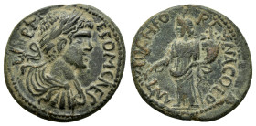 PISIDIA. Antioch. Geta (209-211). Ae. 

Obv : L SEPT GETOM CAES; laureate, draped and cuirassed bust of Geta, right, seen from rear.

Rev : FORTVNA CO...