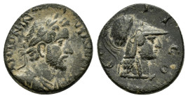 LYCAONIA. Iconium. Antoninus Pius.(138-161). Ae.

Obv : ANTONINVS AVG PIVS.
Laureate, draped and cuirassed bust right.

Rev : COL ICO.
Laureate and he...