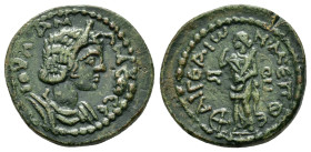 CILICIA. Aegeae. Julia Mamaea.(Augusta, 222-235). Ae.

Obv : ΙΟΥΛΙΑ ΜΑΜΕΑ ϹΕΒΑϹΤΗ.
Draped bust right.

Rev : ϹΕΥ ΑΔΡ ΑΙΓ ΑΛΕΞΑΝΔΡΟΥΠΟΛ ϚΟΣ.
Poseidon s...