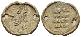 BYZANTINE LEAD SEAL.(Circa 7th-11th Century).Pb.

Condition : Good very fine.

Material : Lead.
Axis : 6h.

Weight : 10.69 gr.
Diameter : 27 mm.
