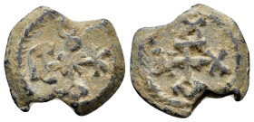 BYZANTINE LEAD SEAL.(Circa 7th-11th Century).Pb.

Condition : Good very fine.

Material : Lead.
Axis : 12h.

Weight : 7.43 gr.
Diameter : 21 mm.