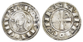 CRUSADERS.Antioch.Bohemund III.(1163-1201).BI Denier.

Obv : +BOAMVNDVS.
Profile bust with crescent left and star right.

Rev : +ANTIOCHIA.
Small cros...