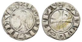 CRUSADERS.Antioch.Bohemund III.(1163-1201).BI Denier.

Obv : +BOAMVNDVS.
Profile bust with star right.

Rev : +ANTIOCHIA.
Small cross with crescent in...