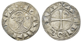 CRUSADERS.Antioch.Bohemund III.(1163-1201).BI Denier.

Obv : +BOAMVNDVS.
Profile bust with crescent left and star right.

Rev : +ANTIOCHIA.
Small cros...