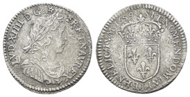FRANCE. Louis XIV.(1643-1715). 1/12 Écu (1659-E). Tours

Condition : Good very fine.

Material : Silver.
Axis : 6h.

Weight : 2.05 gr.
Diameter : 20 m...