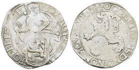 NETHERLANDS. Lion Dollar or Leeuwendaalder (1640). Utrecht.

Obv : MO ARG PRO CONFOE BELG TRA.
Knight standing left, head right, holding up garnished ...