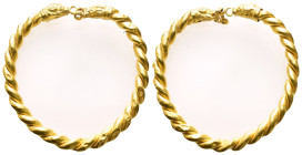 ANCIENT ROMAN GOLD BRACELET.(1st- 3rd).Au.

Condition : Good very fine.

Material : Gold.

Weight : 12.46 gr.
Diameter : 61 mm.