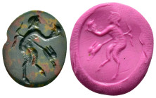 ANCIENT ROMAN JASPER INTAGLIO of PAN.(1st-2nd century ).

Condition : Good very fine.

Material : Cornelian.

Weight : 1.55 gr.
Diameter : 15X1...