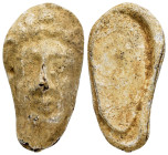 ANCIENT ROMAN LEAD MASK.(Circa 1st-3rd century).Pb.

Condition : Good very fine.

Material : Lead.

Weight : 45.89 gr.
Diameter : 42 mm.