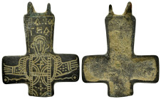 BYZANTINE EMPIRE.Bronze Cross.(8th-10th century).Ae.

Condition : Good very fine.

Material : Bronze.

Weight : 10.69 gr.
Diameter : 39 mm.