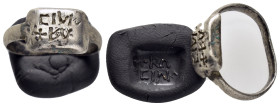 ANCIENT BYZANTINE SILVER RING.(7rd–8th centuries).Ar.

Condition : Good very fine.

Material : Silver.

Weight : 4.27 gr.
Diameter : 20 mm.