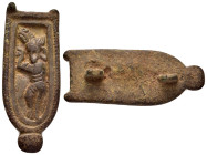 ANCIENT ROMAN BRONZE BELT BUCKLE.(1st-2nd century).Ae.

Condition : Good very fine.

Material : Bronze.

Weight : 14.53 gr.
Diameter : 45 mm.