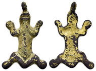 ANCIENT ROMAN GELDED BRONZE FROG PENDANT.(1st-2nd century).Ae.

Condition : Good very fine.

Material : Bronze.

Weight : 2.0826 gr.
Diameter : mm.