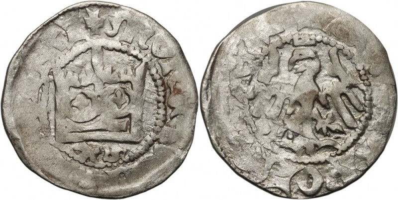 Władysław Jagiełło 1386-1434, półgrosz, Kraków, sygnatura AS Waga 1,41 g. Lustro...