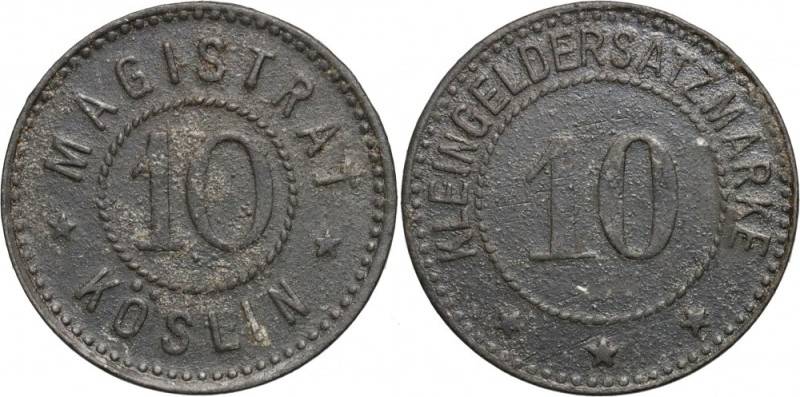 Köslin (Koszalin), Magistrat, 10 fenigów bez daty Cynk, waga: 1,67 g, średnica: ...
