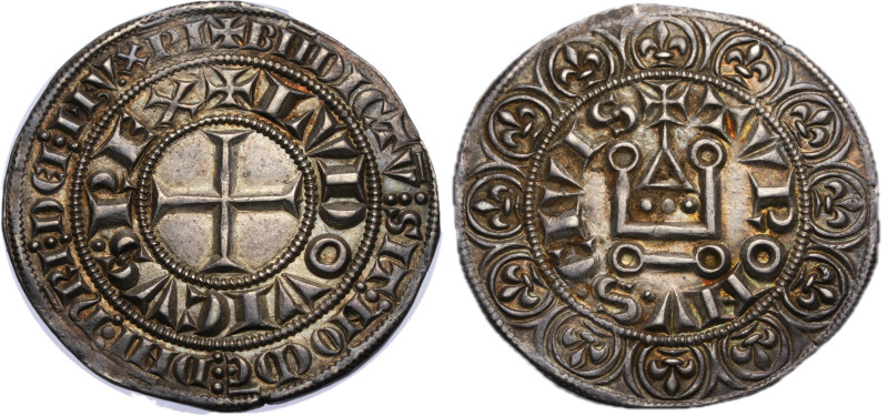 Louis IX 1226-1270
Gros tournois, AG 4.11 g. 
Ref : Dy 190, Ciani 181
Conservati...