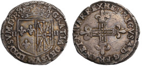 Henri IV 1589-1610 
1/4 Écu de Navarre , Saint Palais, 1593, AG 9.37 g.
Ref : G. 604 (R3), Dy 1238Ciani 1519
Conservation : presque TTB. Rare