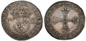 Louis XIII 1610-1643
1/4 Écu à la crois fleurdelisée, Caen, 1643 C, AG 9.64 g.
Ref : G. 27 (R)
Conservation : Superbe