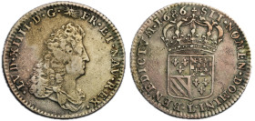 1/8 Écu de Flandre, Lille, 1686, petit buste, AG 4.55 g.
Ref : G. 130
Conservation : TTB et rare