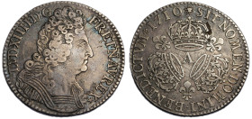 Louis XIV 1643-1715
1/2 Écu aux 3 Couronnes, Paris, 1710 A, AG 15.12 g.
Ref : G. 199 
Conservation : TTB