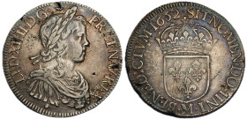 Louis XIV 1643-1715
Écu à la mèche longue, Toulouse, 1652 M, AG 27.24 g.
Ref : G. 202 (R)
Conservation : TB-TTB