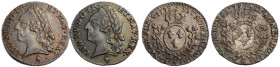 Louis XVI 1774-1792 
Lot de deux monnaies de 1/20 d' Écu à la vieille tête, 1779 A
Ref : G. 351
Conservation : Superbe.