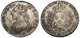 Louis XVI 1774-1792
1/2 Écu, Strasbourg, 1775 BB, AG 14.76 g.
Ref : G.355 (R3)
Conservation : TTB