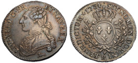 Louis XVI 1774-1792
1/2 Écu, Orléans, 1784 R, AG 14.44 g.
Ref : G.355 (R)
Conservation : presque Superbe