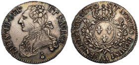 Louis XVI 1774-1792
1/2 Écu, Metz, 1790 AA, AG 14.74 g.
Ref : G.355 (R)
Conservation : Superbe