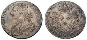 Louis XVI 1774-1792
1/2 Écu, Marseille, 1790 MA, AG 14.67 g.
Ref : G.355 (R3)
Conservation : Superbe