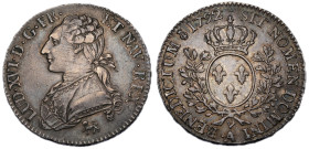 Louis XVI 1774-1792
1/2 Écu, Paris, 1792 .A, AG 14.68 g.
Ref : G.355 
Conservation : TTB-SUP