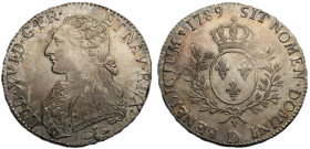 Louis XVI 1774-1792
Écu aux branches d'olivier, Lyon, 1789 D, AG 29.32 g.
Ref : G.356 (R3)
Conservation : Superbe