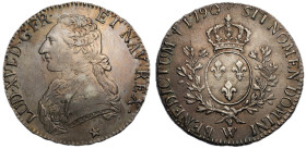 Louis XVI 1774-1792
Écu aux branches d'olivier, Lille, 1790 W, AG 29.23 g.
Ref : G.356 
Conservation : TTB+