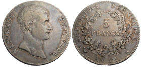 Premier Empire 1804-1814 5 Francs, Bordeaux, AN 12 K, AG 24.83 g.
Ref : G. 579, KM#660
Conservation : TTB
