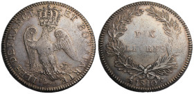 MAURITIUS (Ile Maurice)
Napoléon Ier, Empereur, 1804-1814
Piastre Decaen, 10 Livres, Port-Louis, 1810, AG 26.89 g. Ref : Lecompte 14, Guilloteau 2290,...