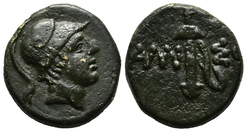 PONTOS.Amisos.Time of Mithradates VI.(Circa 111-90 BC).Ae.
Obv : Helmeted head o...