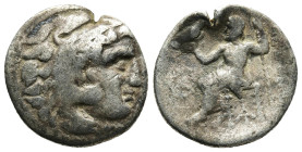 KINGS OF MACEDON. Alexander III 'the Great' (336-323 BC). Drachm. 

Obv: Head of Herakles right, wearing lion skin.
Rev: AΛΕΞΑΝΔΡΟΥ.
Zeus seated left ...