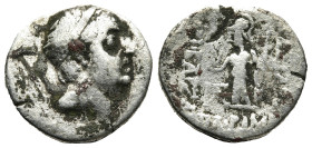 KINGS OF MACEDON. Alexander III 'the Great' (336-323 BC). Drachm. 

Obv: Head of Herakles right, wearing lion skin.
Rev: AΛΕΞΑΝΔΡΟΥ.
Zeus seated left ...