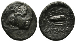 KINGS OF MACEDON. Alexander III 'the Great' (336-323 BC). Ae Unit. Uncertain mint in Western Asia Minor.

Obv: Head of Herakles right, wearing lion sk...