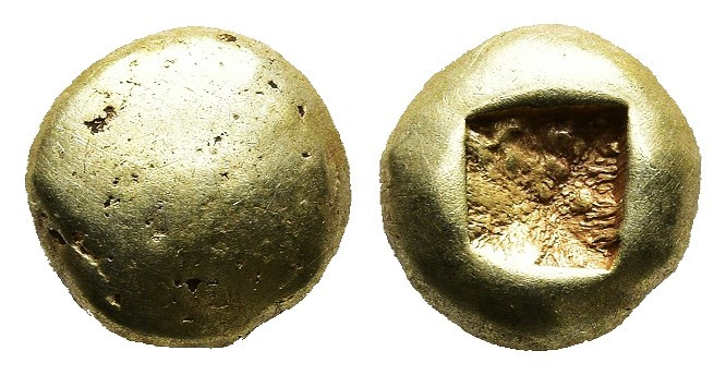 IONIA, Uncertain. Circa 650-600 BC. EL Hemihekte-1/12 Stater 

Obv: Smooth conve...