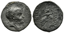 CILICIA. Anazarbos. Tarkondimotos (King of Upper [Eastern] Cilicia, 39-31 BC). Ae.
Obv: Diademed head right; c/m: anchor within oval incuse.
Rev: ΒΑΣΙ...