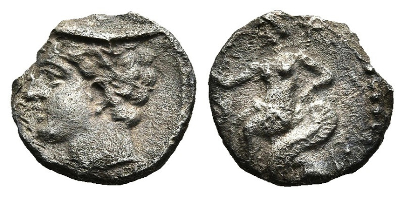 CILICIA. Nagidos. Obol (Circa 400-380 BC). Obol.
Obv: Baal seated left on throne...