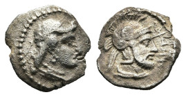CILICIA. Tarsos. Tarkumuwa (Datames) Satrap of Cilicia and Cappadocia (384-361/0 BC). Obol.
Obv: Diademed head of Aphrodite right.
Rev: TRDMW ( in Ara...
