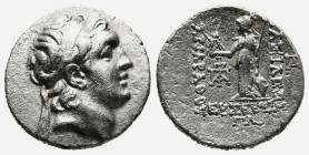 KINGS of CAPPADOCIA.Eusebeia.Ariarathes V.(Circa 163-130 BC).Eusebeia Mazaka.Drachm.
Obv : Diademed head right.
Rev : BAΣΙΛΕΩΣ APIAPAΘOY EYΣEBOYΣ.
Ath...