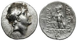 KINGS of CAPPADOCIA.Eusebeia.Ariarathes V.(Circa 163-130 BC).Eusebeia Mazaka.Drachm.
Obv : Diademed head right.
Rev : BAΣΙΛΕΩΣ APIAPAΘOY EYΣEBOYΣ.
Ath...