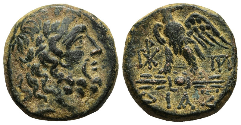 BITHYNIA.Dia.(Circa 85-65 BC).Ae.
Obv : Laureate head of Zeus to right.
Rev : ΔΙ...