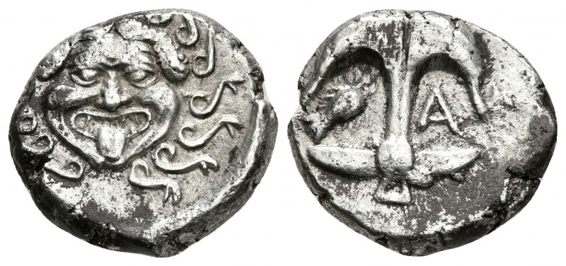 APOLLONIA PONTIKA, Thracia. Dracma. Finales del siglo V-IV a.C. A/ Gorgona. R/ A...